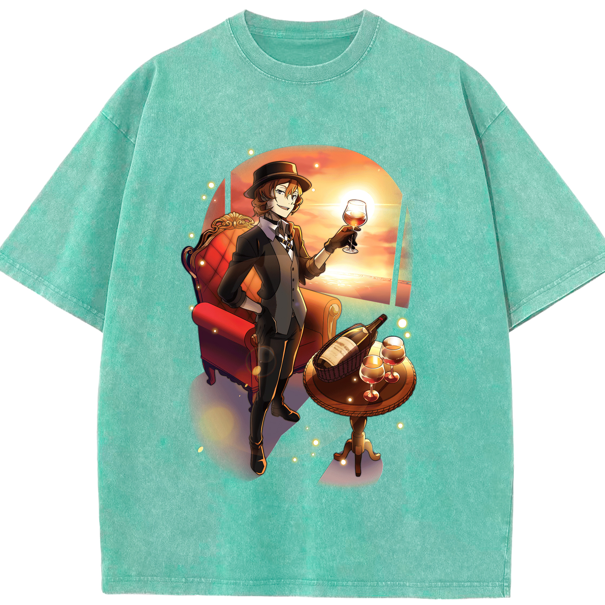 （画像用） 文豪ストレイドッグス Bungo Stray Dogs 綿100% ヴィンテージ風 半袖Tシャツ（フロントプリント）